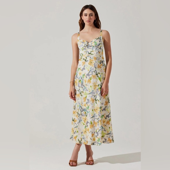 ASTR the Label Floral Corset Satin Dress XS - Picture 5 of 13
